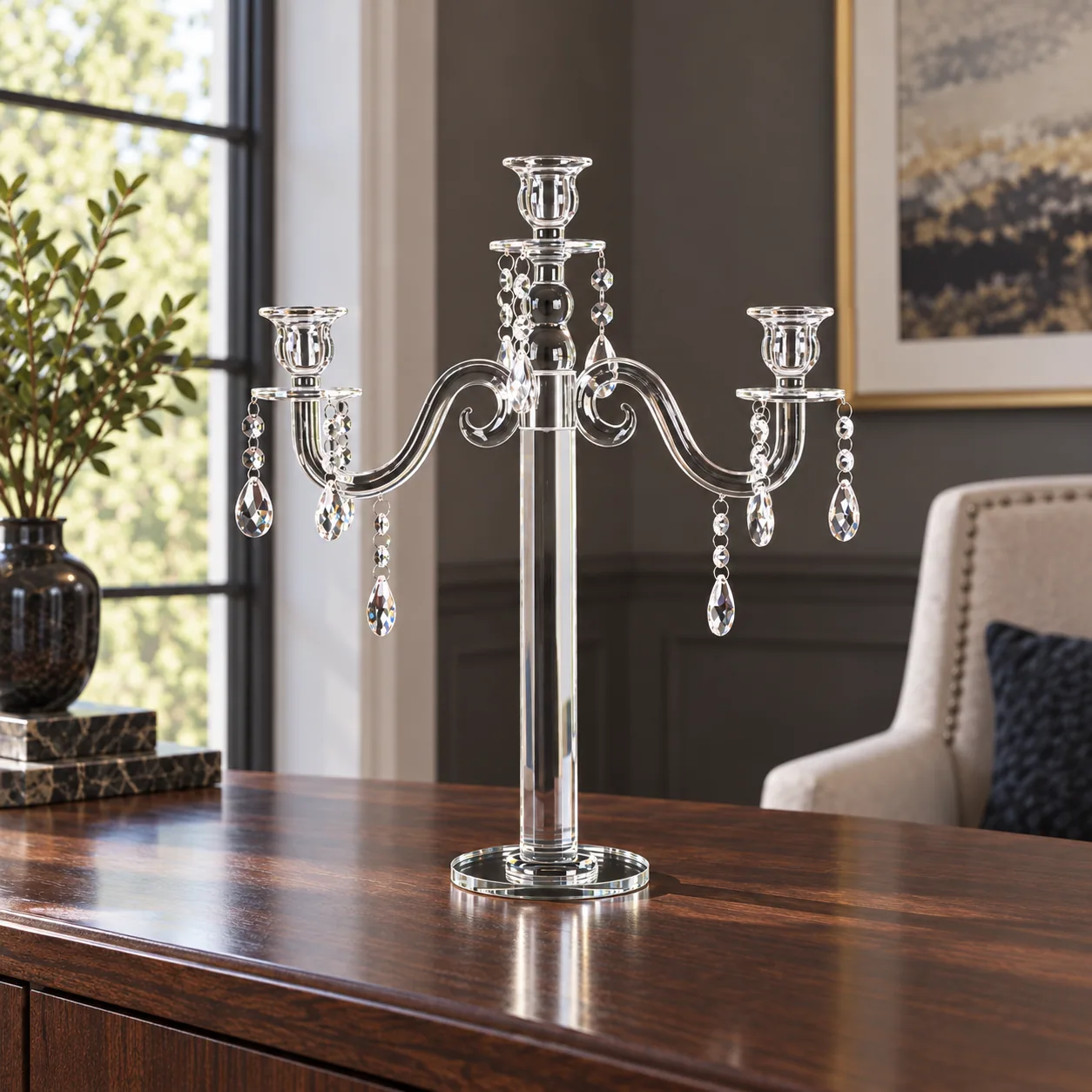 Crystal Three-Light Candelabra — alternate view