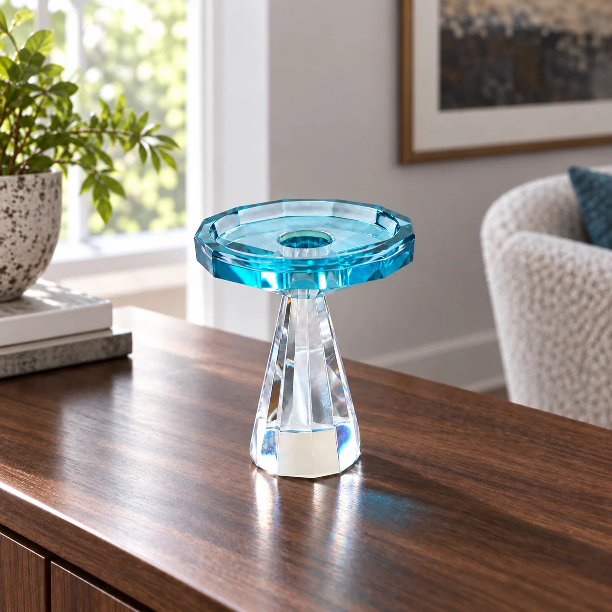 Azure Crystal Candlestick — alternate view