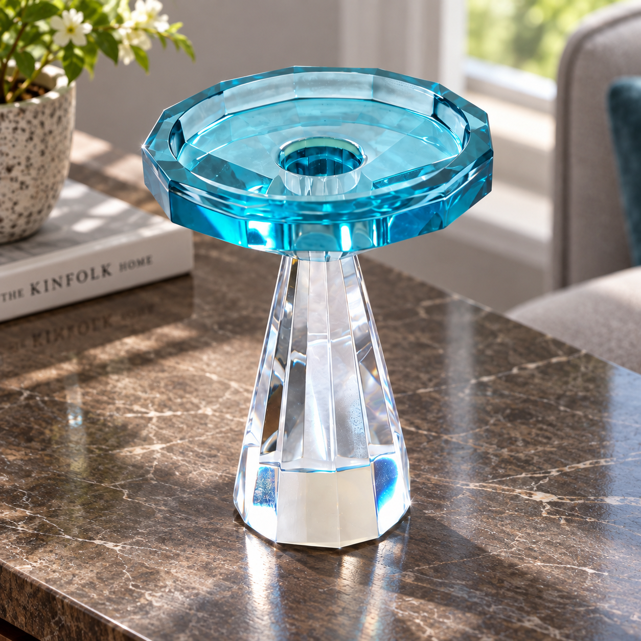Azure Crystal Candlestick — detail view